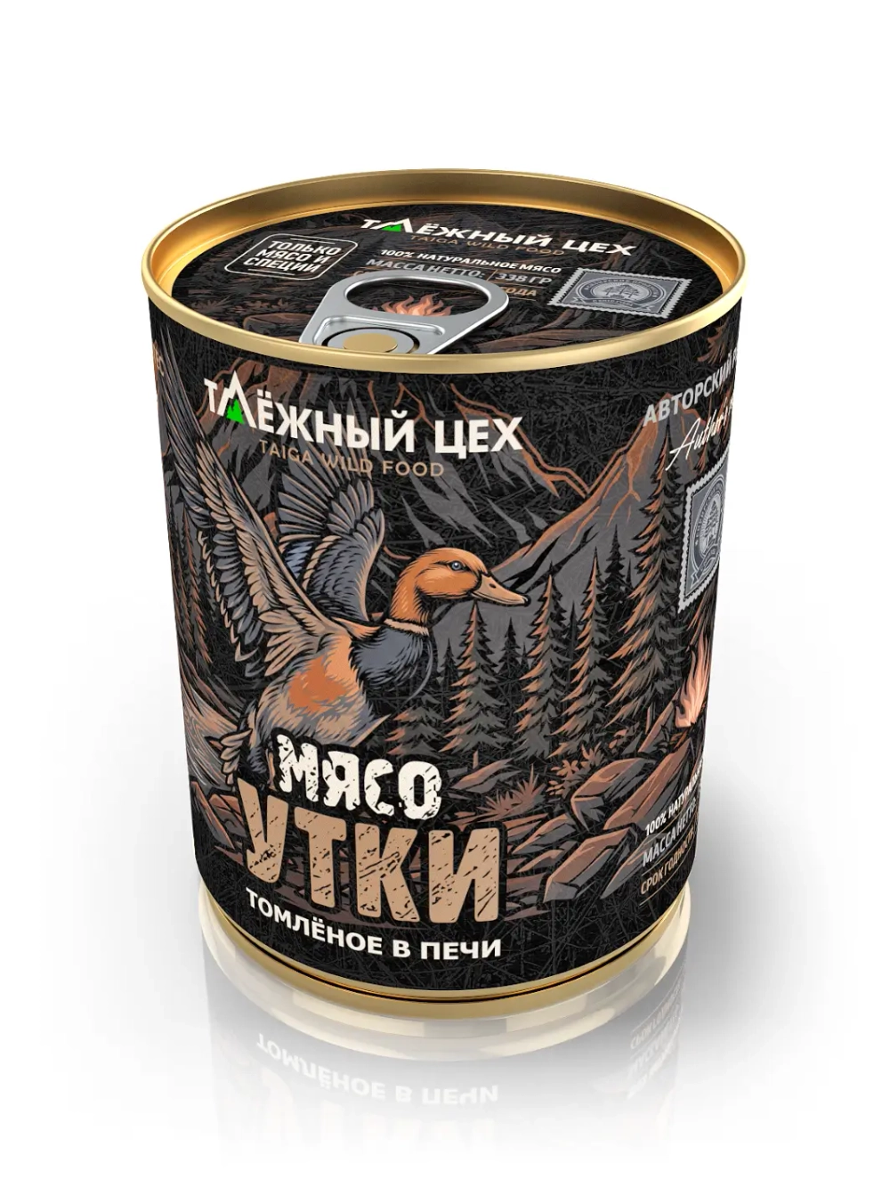 Мясо Утки томлёное в печи ТАЁЖНЫЙ ЦЕХ тушеная утятина, 338 г