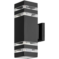 Светильник уличный настенный ЭРА «Геката» GBW-107-BL-0300 230В 2хЕ27 IP54 вверх/вниз черный | Садово-парковые светильники