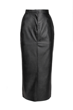 Юбка миди "Leather classic" из экокожи с разрезом