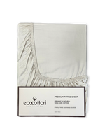 Сатиновая простынь на резинке EcoCotton 120х200 | бежевый
