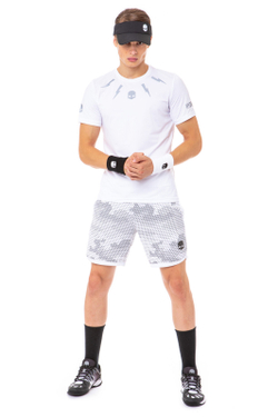 Мужская теннисная футболка Hydrogen Tech Storm Tee Man - white/reflex