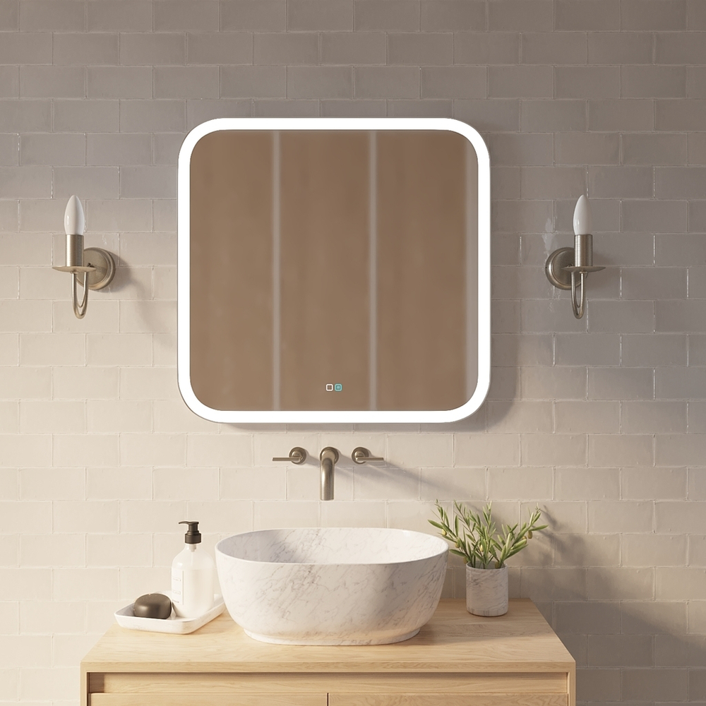 Зеркало MIXLINE "Стив-2" 700*685 (ШВ) сенсорный выключатель, светодиодная подсветка + подогрев