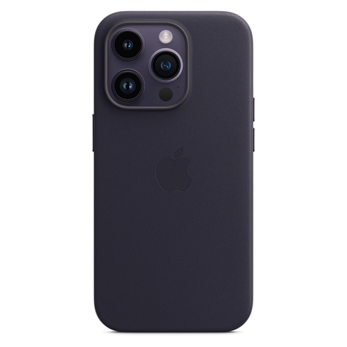 Кожаный чехол с поддержкой MagSafe Apple Leather Case для iPhone 14 Pro, Ink (Чернильный)