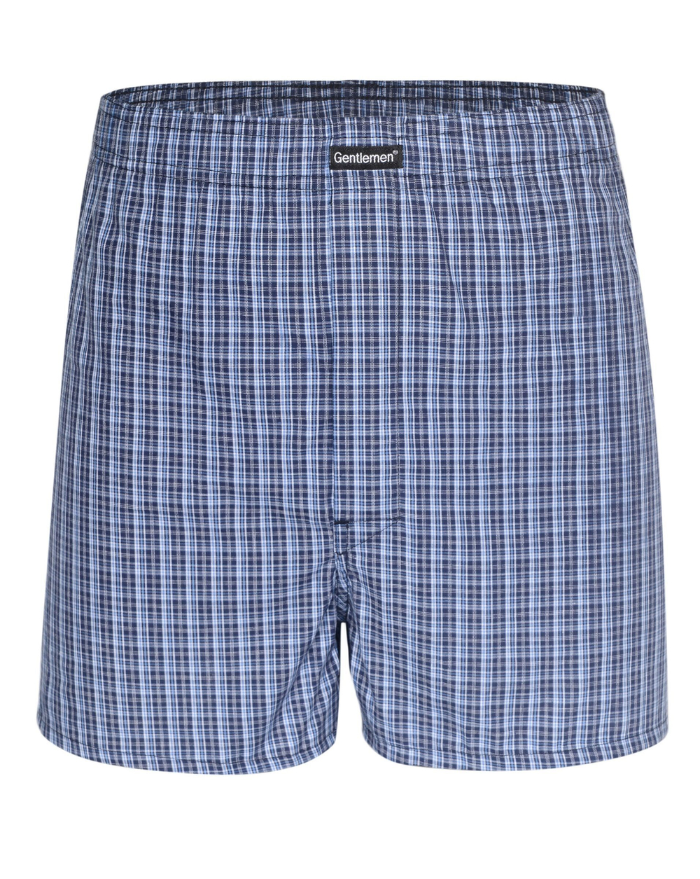Синие хлопковые трусы-боксеры +size в клетку (Размер: XXXL) (Цвет: синий)