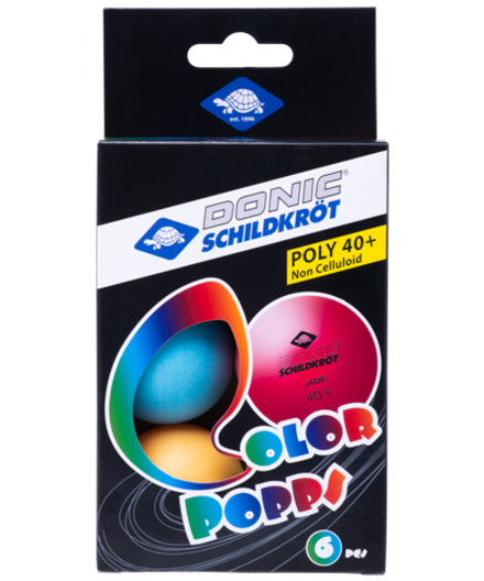 Мяч для настольного тенниса Colour Popps Poly, 6 шт.