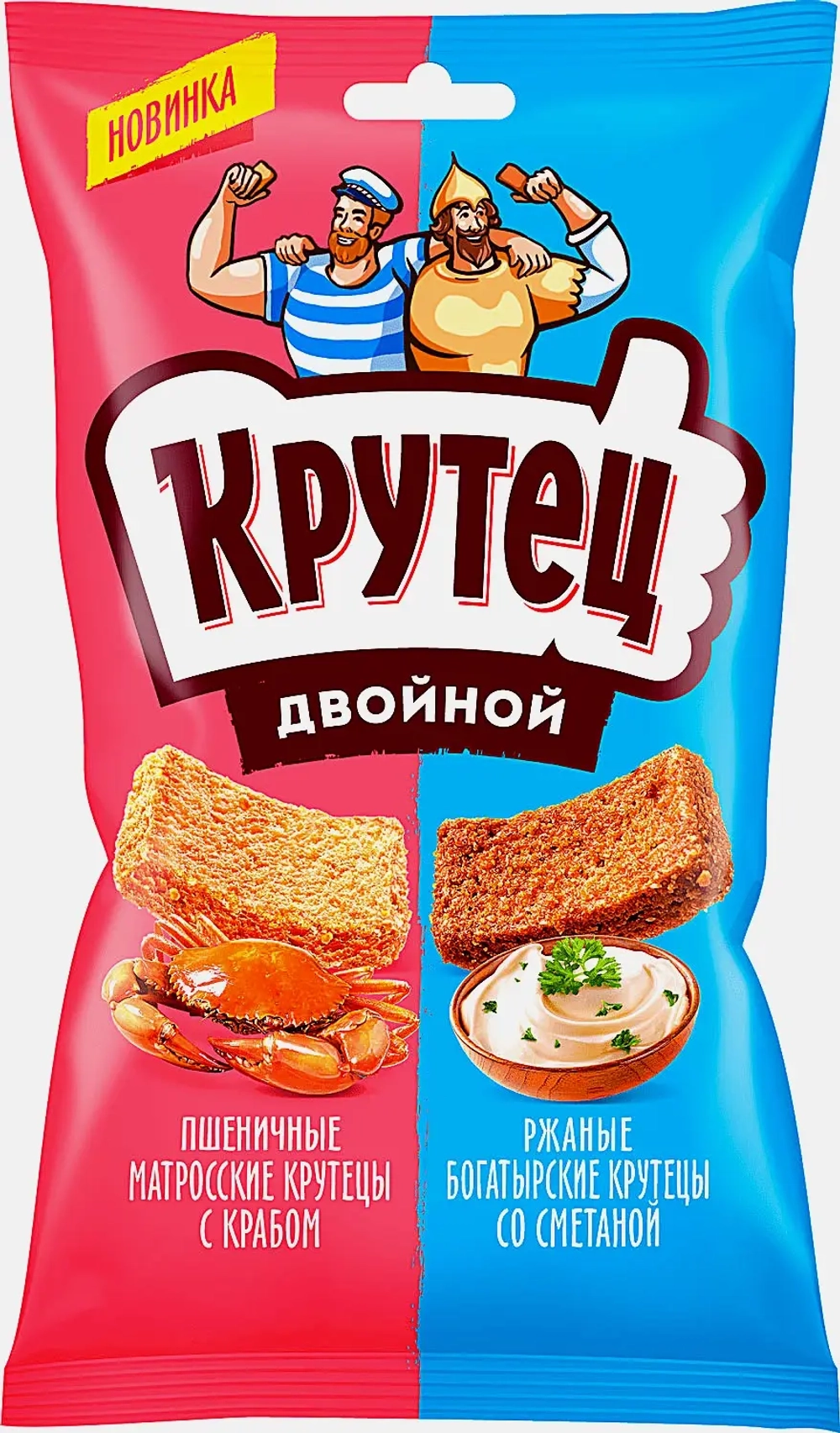 Сухарики Крутец смесь вкусов краб сметана 100г
