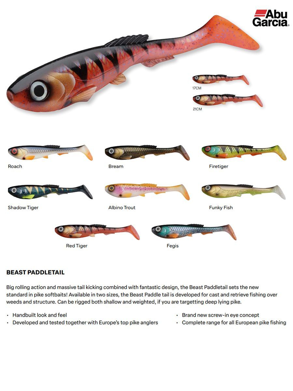 Приманка мягкая виброхвост Abu Garcia Beast Paddle Tail, 210 мм, 1 шт, Blue Lagoon