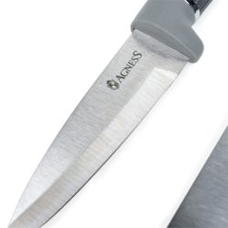 НАБОР AGNESS ИЗ 10ПР: 5 НОЖЕЙ, 4 ДОСКИ И ПОДСТАВКА, ЦВЕТ: ЧЕРНО-СЕРЫЙ