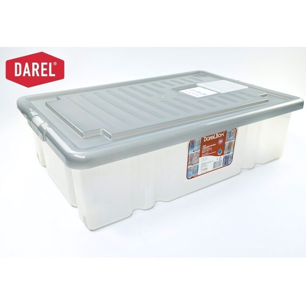 Ящик с крышкой ДАРЕЛ БОКС (DARELBOX) 36л на колесах 605*400*165 серый (с клапаном для антимолевых и дезодорирующих средств)