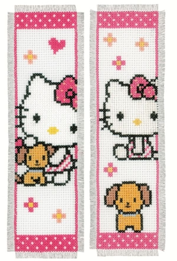 Набор для вышивания нитками Vervaco, закладка Hello Kitty, 6х20 см