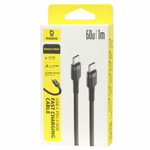 Usb Кабель-зарядка TYPE-C на TYPE-C Baseus Cafule PD2.0 1м (CATKLF-GG1) серо-черный