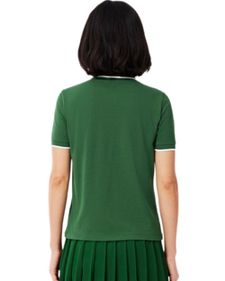 Женское теннисное поло Lacoste Regular Fit Tennis Heat Regulator - зеленый/белый