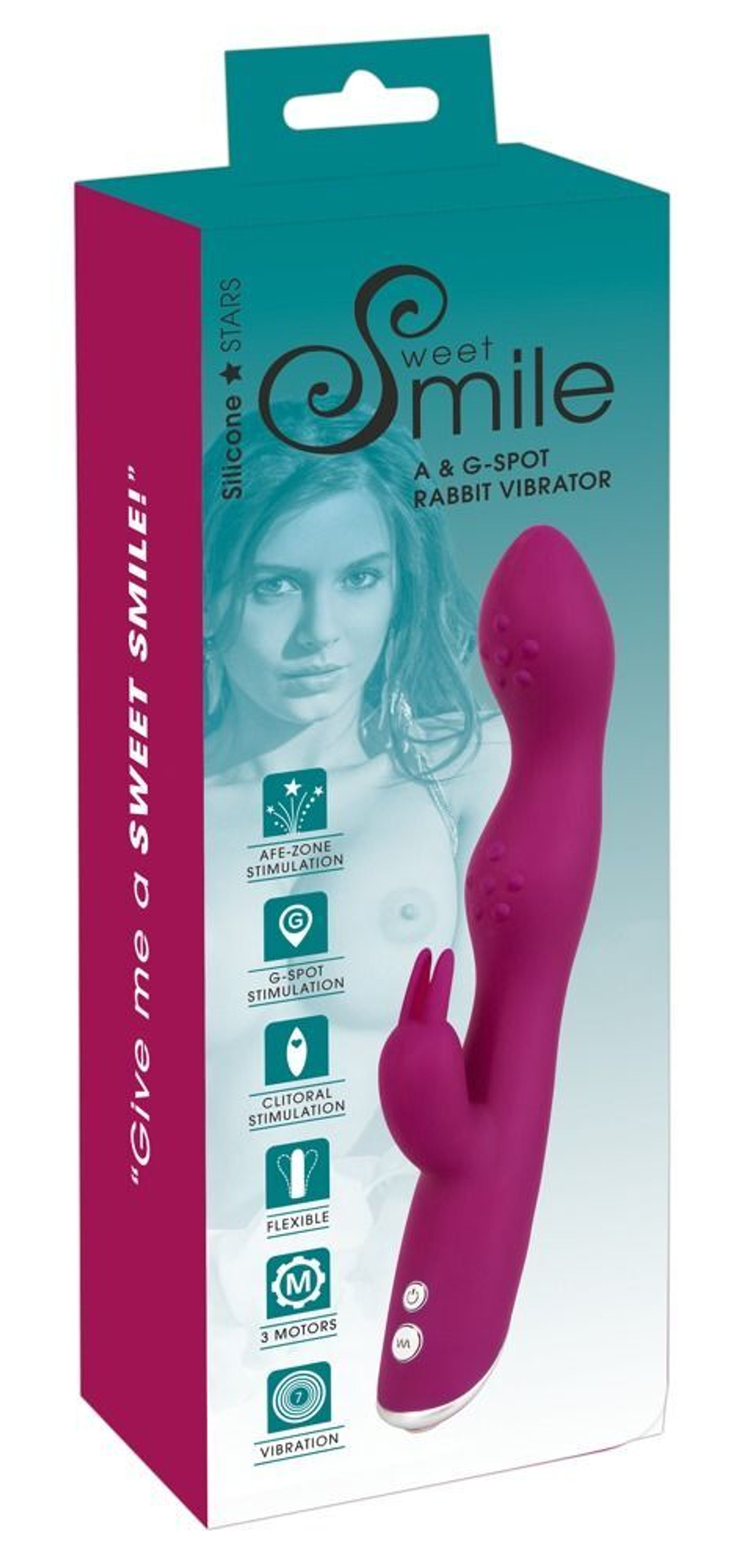 Фиолетовый вибратор A   G-Spot Rabbit Vibrator для стимуляции зон G и A - 23,6 см.