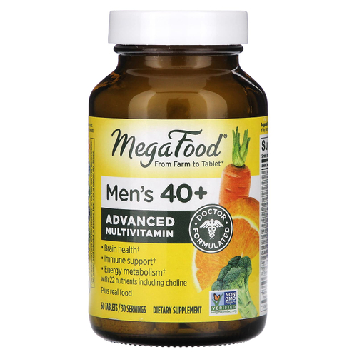 MegaFood, улучшенный мультивитаминный комплекс, для мужчин старше 40 лет, 60 таблеток