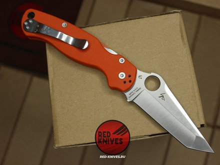 Нож Spyderco Paramilitary 2 Tanto G10 - оранжевая рукоять, клинок сатин RK/475