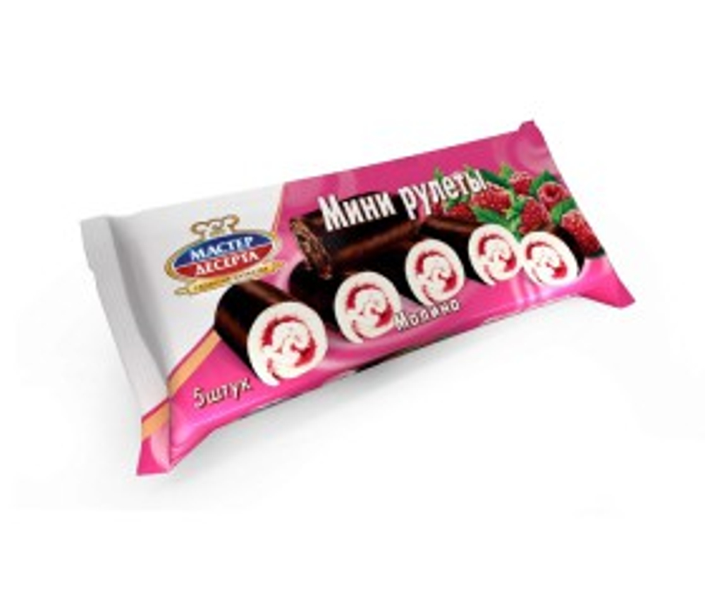 Мини-рулеты Мастер Десерта нач. малина 175г (15шт)