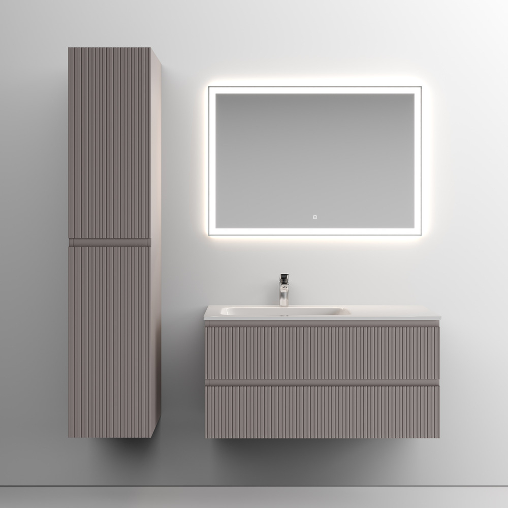 Тумба подвесная под раковину Sancos Snob T левая, Doha Soft 995х445х500, арт. SNT100LSM