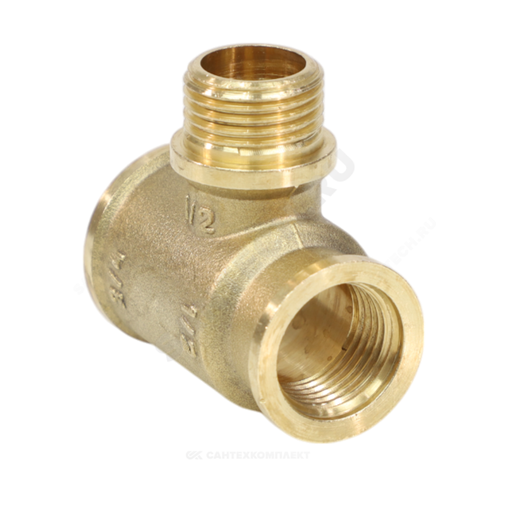 Тройник латунь переходной Ду 20х15х15 (3/4"х1/2"х1/2") ВР/НР/ВР VALFEX VF.132.L.034.012.012