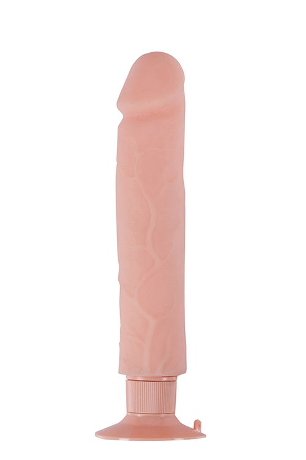 Большой телесный вибратор на присоске REALSTUFF 9INCH VIBRATOR - 23 см. (Цвет: телесный)