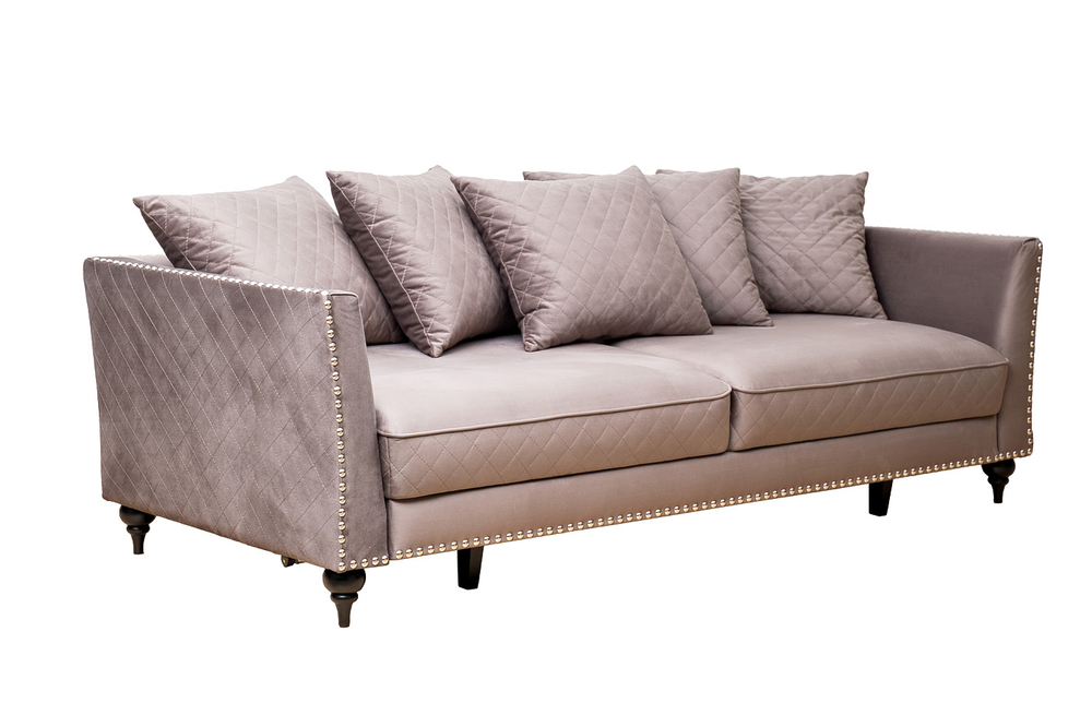 Диван Garda Decor Сорренто (Sorrento) 230M трехм. раскл.,велюр сер.Colt017 230*101*86