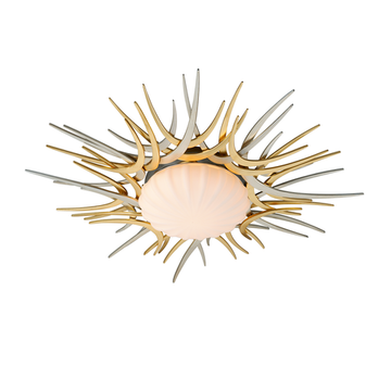 Corbett Helios Flush Mount, 69 cm, Gold and Silver Leaf