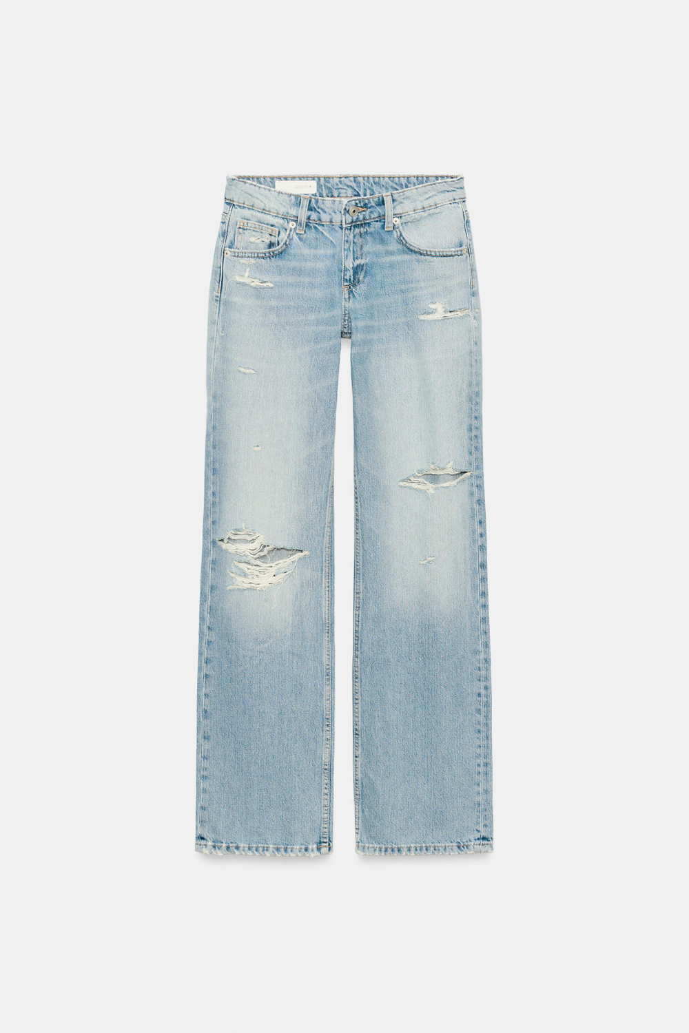 ДЖИНСЫ TRF WIDE-LEG С НИЗКОЙ ПОСАДКОЙ И ПРОРЕХАМИ — ZARA