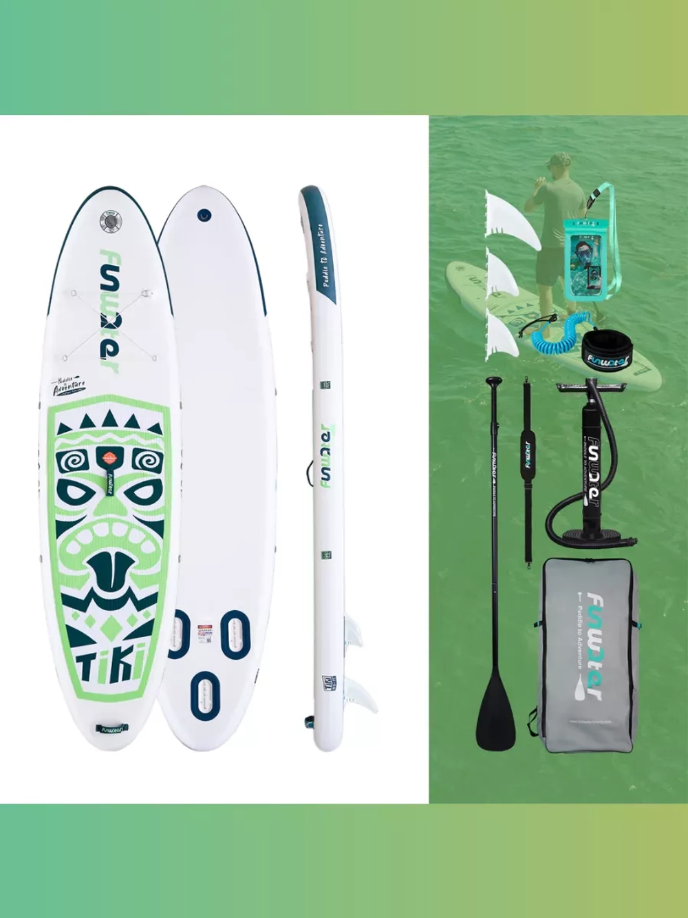 Сапборд надувной сап борд, sup board FunWаtеr Tiki 320 см