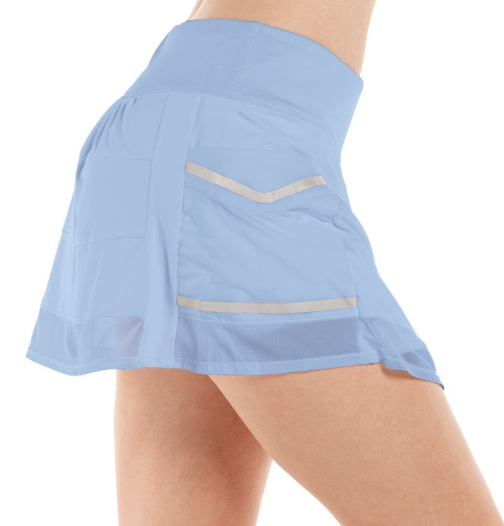 Теннисная юбка Lucky in Love Tech Performance Long Cargo Mesh Skirt - небесный
