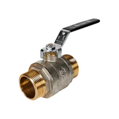 Кран шаровой полнопроходной STOUT - 1"1/4 (НР/НР, PN40, Tmax 150°C, ручка-рычаг черная)