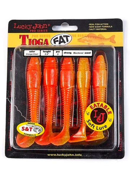 Виброхвост Lucky John TIOGA FAT 3.9in (100 мм), цвет T26,  5 шт/уп