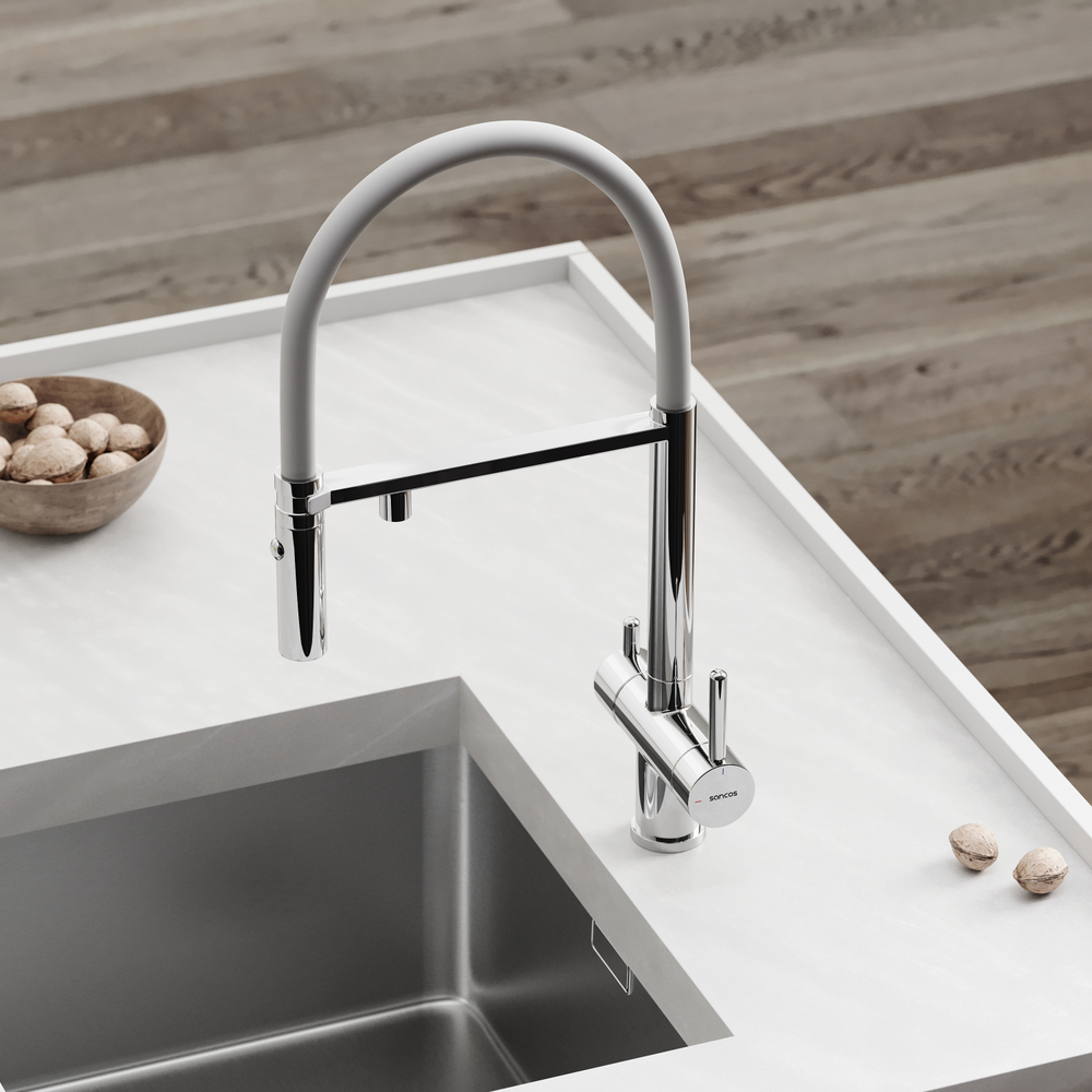 Смеситель для кухни Sancos Imola с краном для фильтра и гибким изливом, хром, SC4010CHwh, арт. SC4010CHWH