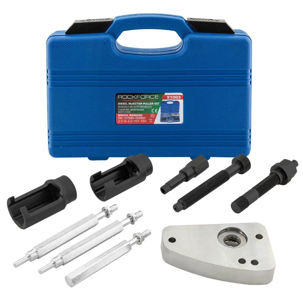 Съемники дизельных форсунок Bosch, Siemens (PSA HDI 2.0, 2.2 16V) 9пр., в кейсе RockForce##Rock FORCE RF-910G3