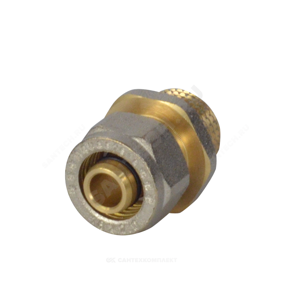 Муфта МП латунь никель обжим Дн 16х3/4" НР ГОСТ 32415-2013 7001 Aquasfera 7001-02