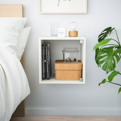 IKEA EKET  (ИКЕА ЕКЕТ)  -  Шкаф навесной со стеклянной дверцей - белый 35x35x35 см