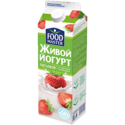 Йогурт Food Master питьевой Клубника 900 гр