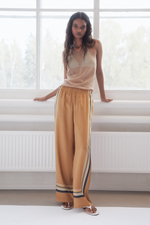 Широкие атласные брюки — прямой крой - H&M
