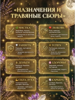 Набор трав и сухоцветов, 8 направлений (намерений)