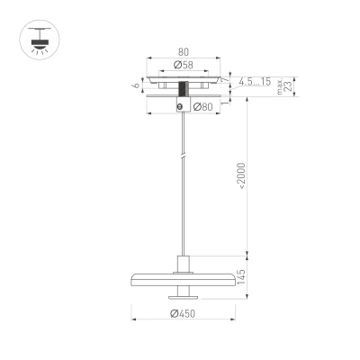 Светильник SP-KOTARO-R450-12W Warm3000 (BG-BG, 36 deg, 230V, TRIAC) (Arlight, IP20)