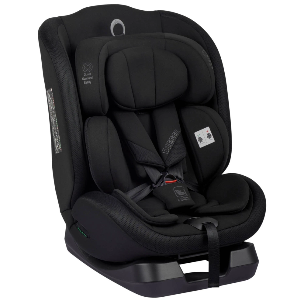 Автокресло Indigo DIESEL, I-SIZE, 0+1+2+3 (40-150 см, 0-36кг) черный