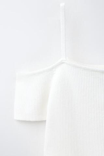 ZARA ТОП В РУБЧИК, ЖЕЛТОВАТО-БЕЛЫЙ