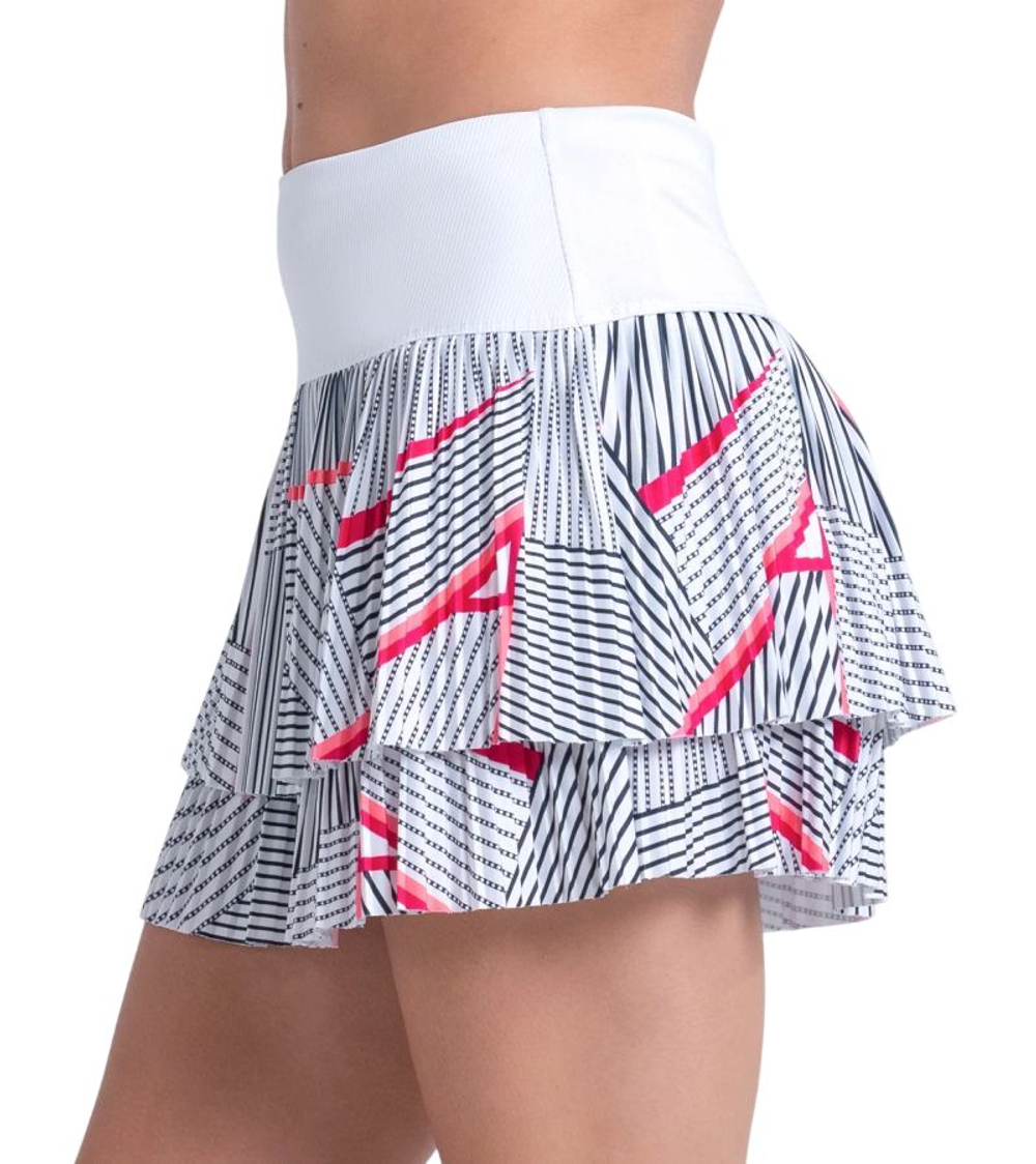 Теннисная юбка Lucky in Love Geo Glow Pleated - white
