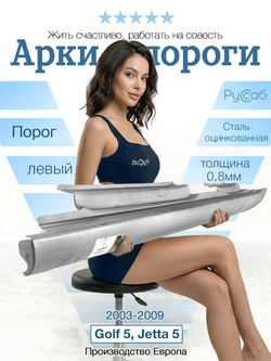 Порог левый Volkswagen Golf 5, Jetta (Potrykus)