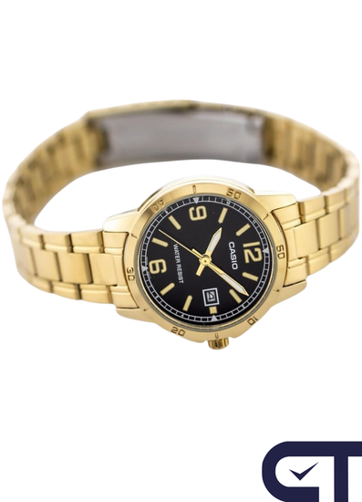 Casio LTP-V004G-1B — женские часы с золотистым браслетом