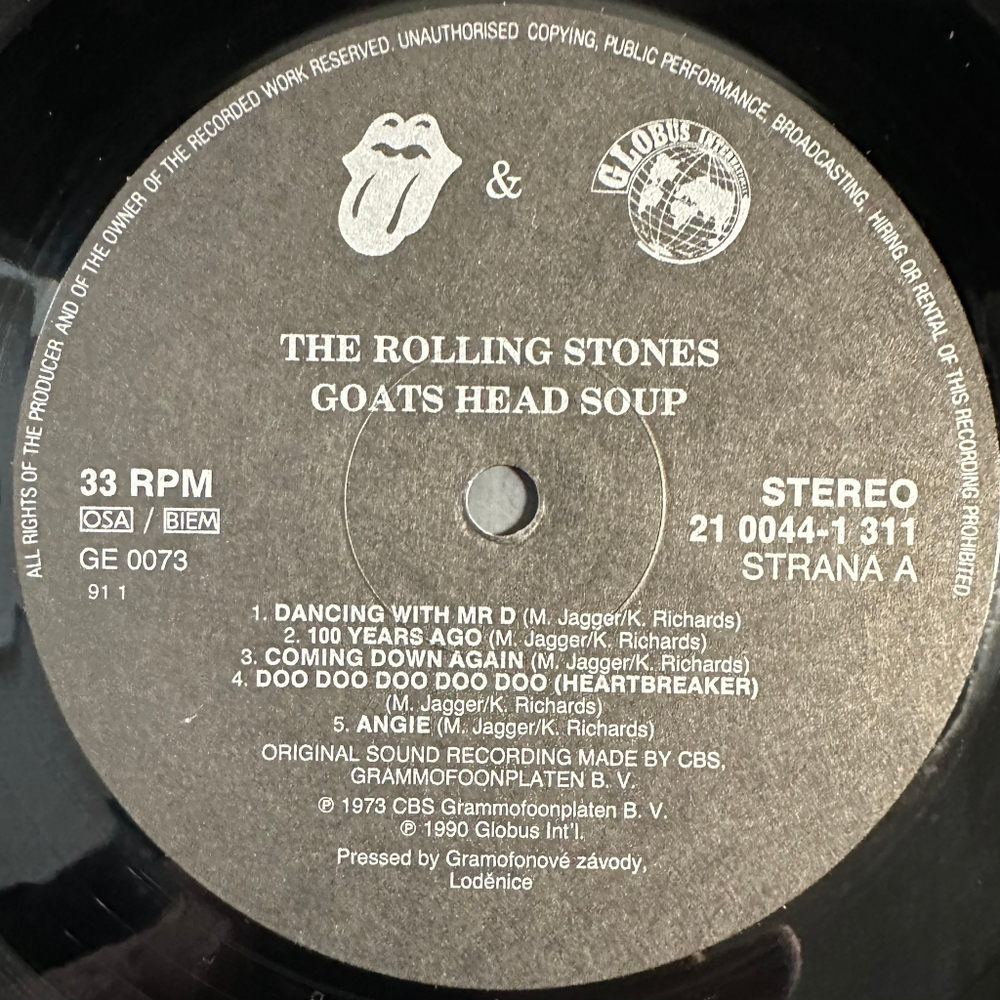 The Rolling Stones - Goats Head Soup (Чехословакия 1991г.)