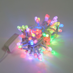 Электрогирлянда внутренняя Нить Пузырьки 5м 100LED, мультиколор RGB3, лампы с пузырьками, белый кабе