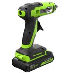 Пистолет клеевой акк. Greenworks G24GLG, 24V, 150°С, нагрев 90 сек, стержни 11 мм, антикапля,1х2Ач,ЗУ,кор (3502207CUA)