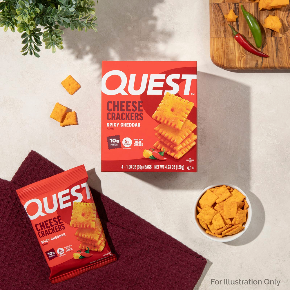 Quest Nutrition, Сырные крекеры, острый чеддер, 4 пакетика по 30 г (1,06 унции)