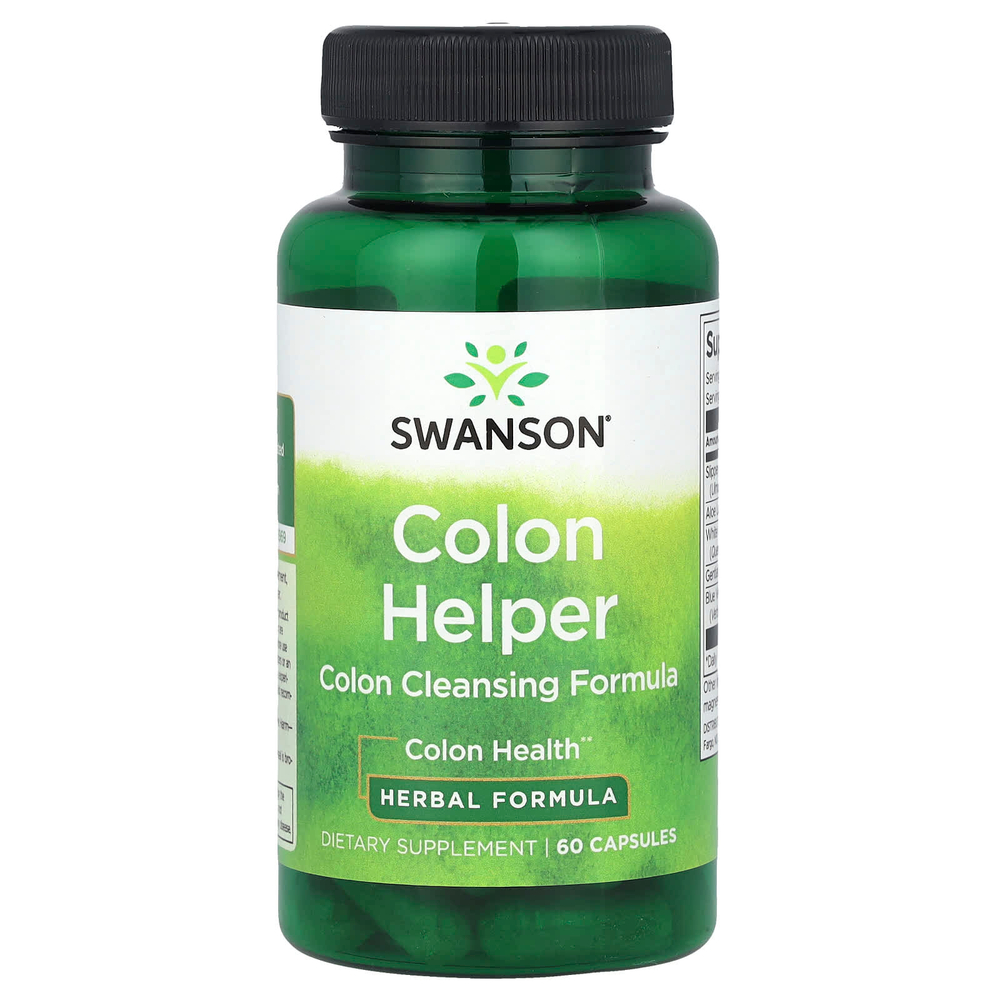 Swanson Vitamins, Colon Helper, формула для очищения кишечника, 60 капсул