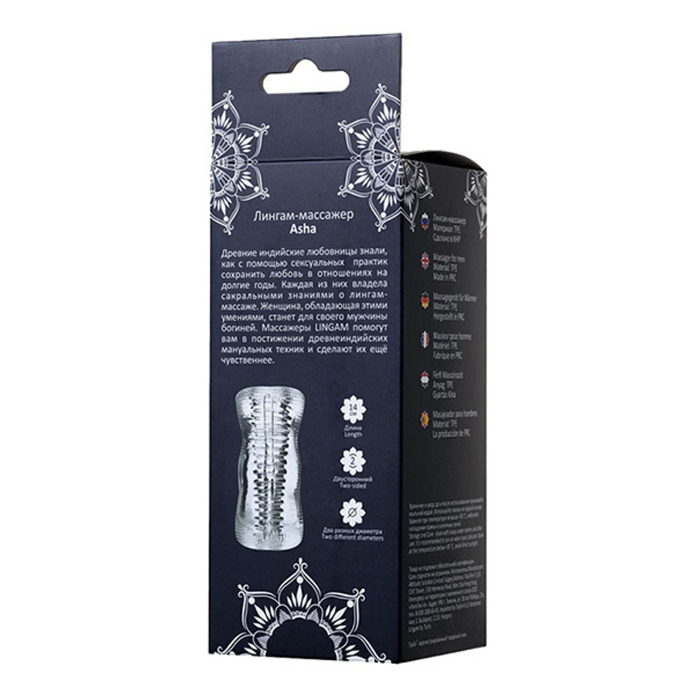 Прозрачный мастурбатор 14см ToyFa Lingam Asha 880103