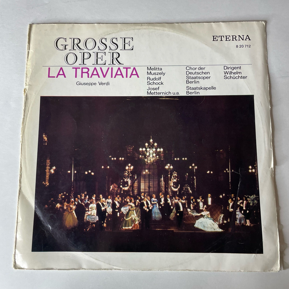 Винтажная виниловая пластинка LP Giuseppe Verdi Верди, Melitta Muszely, Rudolf Schock, Josef Metternich, Chor der Deutschen Staatsoper Berlin La Traviata Травиата (ГДР 1967)